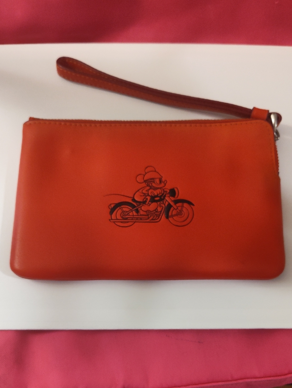 Coach Disney Motorcycle Mickey Mouse LMTD ED Leather Corner Zip Wristlet F59528